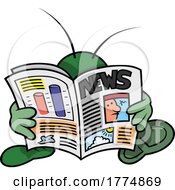05/09/2022 - Cartoon Beetle Reading A Newspaper