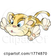 Poster, Art Print Of Cartoon Cat Laying On His Belly