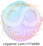 05/10/2022 - Watercolor Glitter Floral Vine Design On A White Background