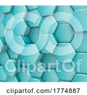 Poster, Art Print Of 3d Background With Extruding Hexagons