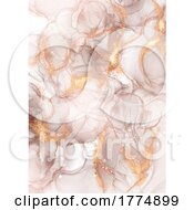 Poster, Art Print Of Decorative Neutral Coloured Hand Painted Alcohol Ink Design With Gold Glitter 2904