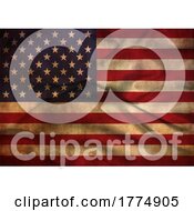 Poster, Art Print Of Grunge Style American Flag Background