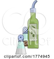 Poster, Art Print Of Olive Oil Salt And Pepper Shakers Illustration