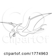 Poster, Art Print Of Cartoon Flying Pteranodon Dinosaur