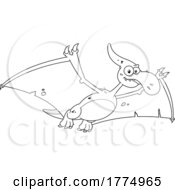 Poster, Art Print Of Cartoon Flying Pterodactyl
