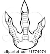 Poster, Art Print Of Cartoon Allosaurus Dinosaur Paw