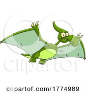 Poster, Art Print Of Cartoon Flying Pterodactyl