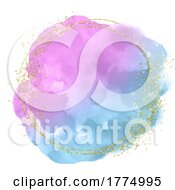 Watercolor Glitter Design On A White Background