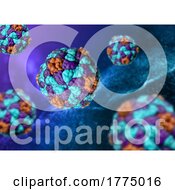 3D Medical Background With Hepatitis A Virus Cells