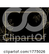 Poster, Art Print Of Abstract Background With Glittery Gold Floral Border