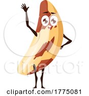 Poster, Art Print Of Waving Brazilian Nut Food Mascot Character