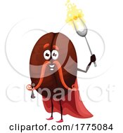Poster, Art Print Of Wizard Coffee Bean Food Mascot Character
