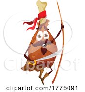 Poster, Art Print Of Chicken Leg Pirate Food Mascot Character