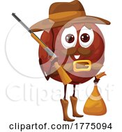 Poster, Art Print Of Cowboy Macadamia Nut Food Mascot Character