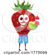 Poster, Art Print Of Summer Strawberry Food Mascot Character