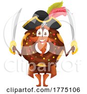 Poster, Art Print Of Pirate Donut Food Mascot Character