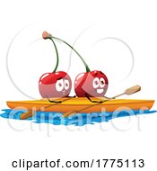 Poster, Art Print Of Boating Cherries Food Mascot Characters