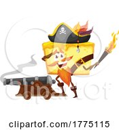Poster, Art Print Of Pirate Cheesecake Food Mascot Character