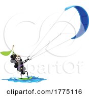 Wind Sailing Black Currant Food Mascot Character