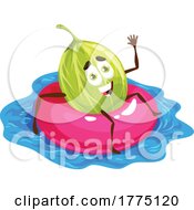 Poster, Art Print Of Floating Gooseberry Food Mascot Character