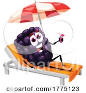 Summer Blackberry Food Mascot Character by Vector Tradition SM