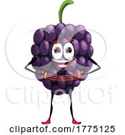 Poster, Art Print Of Exercising Blackberry Food Mascot Character