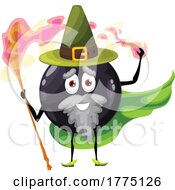 Poster, Art Print Of Wizard Black Currant Food Mascot Character