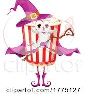 Popcorn Bucket Wizard Food Mascot Character by Vector Tradition SM