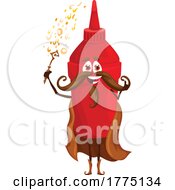 Poster, Art Print Of Wizard Ketchup Bottle Food Mascot Character