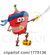 Poster, Art Print Of Pirate Bell Pepper Food Mascot Character