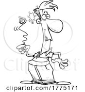 Poster, Art Print Of Cartoon Black And White Man Bonking His Head With A Yoyo