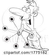 Cartoon Black And White Guy Playing With A Yoyo