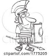Poster, Art Print Of Cartoon Black And White Roman Soldier