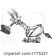 Cartoon Zebra With A Z Mark by toonaday
