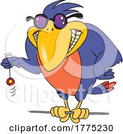 Cartoon Buff Bird Playing With A Yoyo