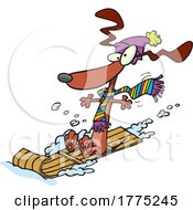 Cartoon Dog Sledding