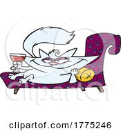Poster, Art Print Of Cartoon Spoiled Sophisticat With Wine