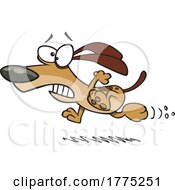 Poster, Art Print Of Cartoon Dog Running Scared