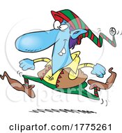 Cartoon Running Christmas Elf