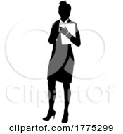 Poster, Art Print Of Business People Woman With Clipboard Silhouette