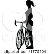 Poster, Art Print Of Woman Bike Cyclist Riding Bicycle Silhouette