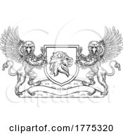 Poster, Art Print Of Crest Lion Griffin Coat Of Arms Griffon Shield