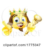 Poster, Art Print Of King Emoticon Emoji Face Gold Crown Cartoon Icon