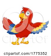 Poster, Art Print Of Parrot Red Macaw Bird Cartoon Wildlife Mascot
