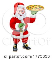 Poster, Art Print Of Santa Claus Father Christmas Pizza Restaurant Chef
