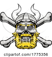 Viking Warrior Helmet Skull Pirate Cross Bones by AtStockIllustration #COLLC1775356-0021