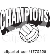 Poster, Art Print Of Champions Text Over A Volleyball
