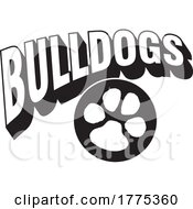 Poster, Art Print Of Bulldogs Text Over A Paw Print