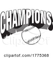 Poster, Art Print Of Champions Text Over A Baseball