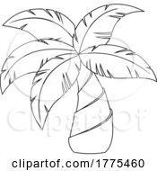 Cartoon Black And White Palm Tree